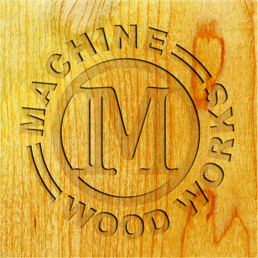 Carved wood logo