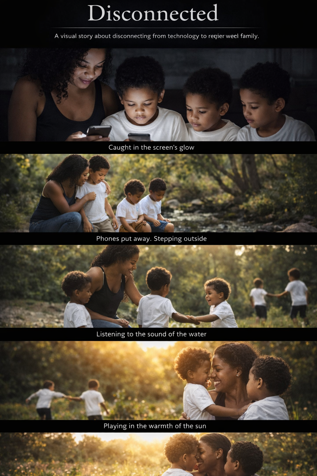 Disconnected visual story collage